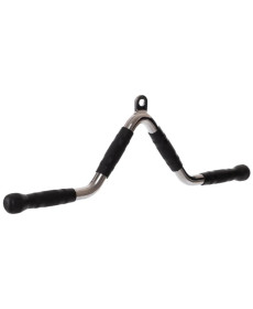 Ручка для тяги York Fitness V-подібна багатофункціональна з гумовими рукоятками, хром