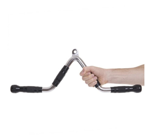 Ручка для тяги York Fitness V-подібна багатофункціональна з гумовими рукоятками, хром