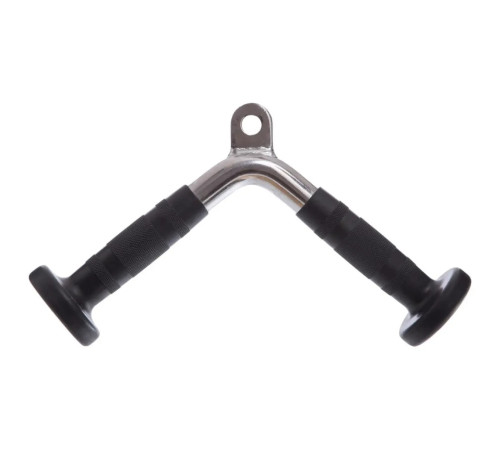 Ручка для тяги York Fitness V-подібна на трицепс з гумовими рукоятками, хром