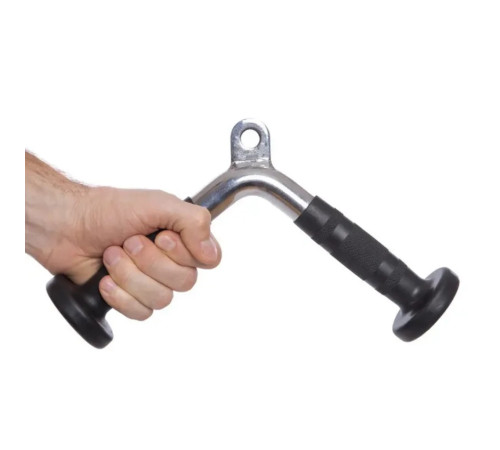 Ручка для тяги York Fitness V-подібна на трицепс з гумовими рукоятками, хром