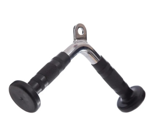 Ручка для тяги York Fitness V-подібна на трицепс з гумовими рукоятками, хром