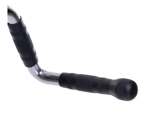 Ручка для тяги York Fitness багатофункціональна з гумовими рукоятками, хром