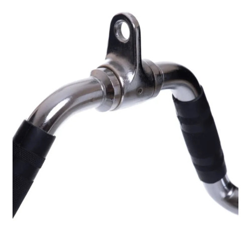 Ручка для тяги York Fitness багатофункціональна з гумовими рукоятками, хром