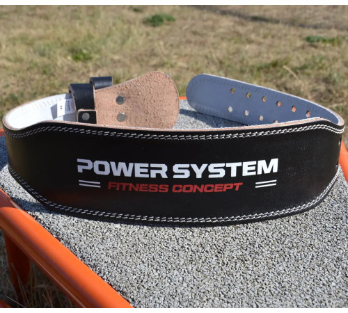 Пояс для бодібілдингу шкіряний Power System PS-3100 - чорний/ розмір XXL