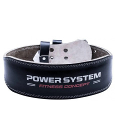 Пояс для бодібілдингу шкіряний Power System PS-3100 - чорний/ розмір S