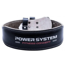 Пояс для бодібілдингу шкіряний Power System PS-3100 - чорний/ розмір L