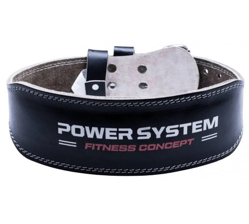 Пояс для бодібілдингу шкіряний Power System PS-3100 - чорний/ розмір L