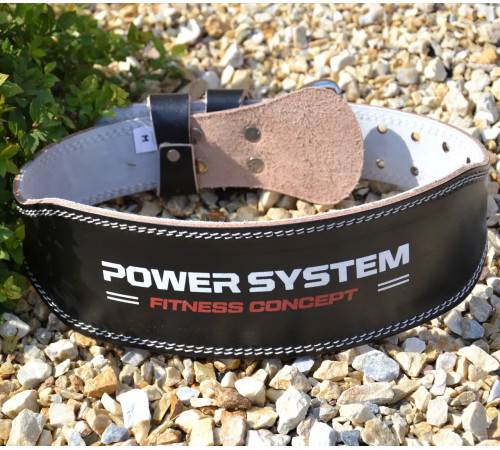 Пояс для бодібілдингу шкіряний Power System PS-3100 - чорний/ розмір L