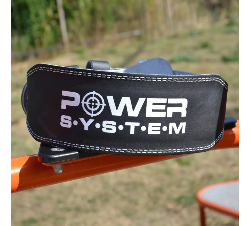 Пояс для бодібілдингу шкіряний Power System PS-3250 - чорний/ розмір S