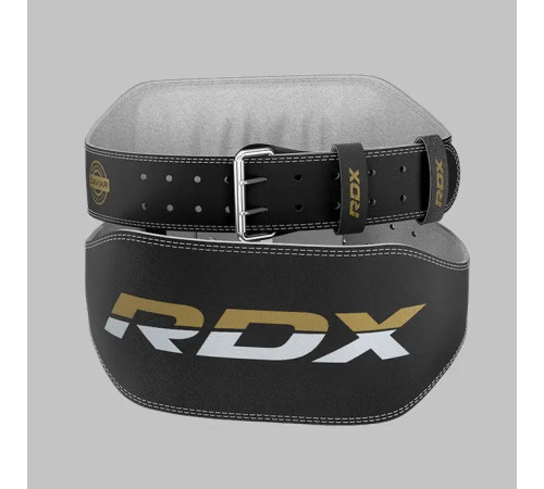 Пояс для бодібілдингу шкіряний RDX 6 - чорний/ розмір S