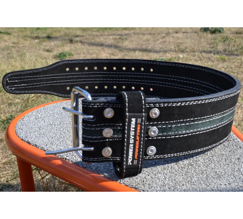 Пояс для пауерліфтингу Power System PS-3800 PowerLifting шкіряний Black/Grey Line XL
