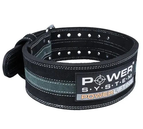 Пояс для пауерліфтингу Power System PS-3800 PowerLifting шкіряний Black/Grey Line XL