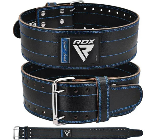 Пояс для пауерліфтингу RDX RD1 шкіряний Blue L