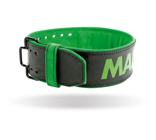 Пояс для бодібілдингу шкіряний MadMax MFB-302 Quick Release Belt - чорно-зелений/ розмір L