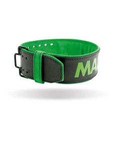 Пояс для бодібілдингу шкіряний MadMax MFB-302 Quick Release Belt  - чорно-зелений/ розмір M
