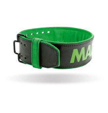 Пояс для бодібілдингу шкіряний MadMax MFB-302 Quick Release Belt - чорно-зелений/ розмір XL