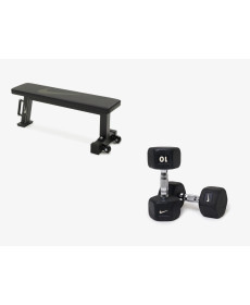Лава плоска Nike Rolling Weight Bench з гантелями Nike Hex Dumbbell