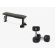 Лавка плоска Nike Rolling Weight Bench з гантелями Nike Hex Dumbbell