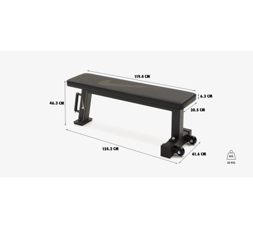 Лавка плоска Nike Rolling Weight Bench з гантелями Nike Hex Dumbbell