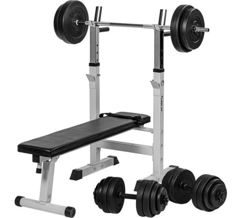 Лава Movit Fitness біла + набір гантелей 60 кг