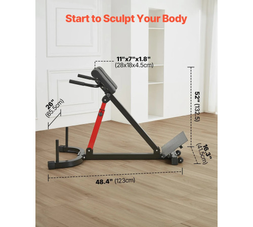 Багатофункціональна лава VEVOR 5030, чорно-червоний