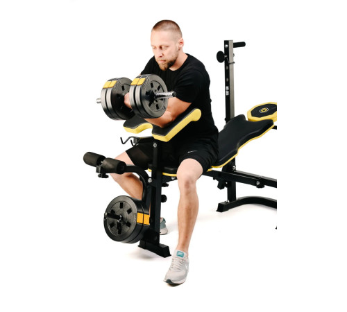 Набір Besport PowerPro 109 кг з прямим грифом та лавою WB-004