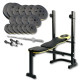 Набір Besport PowerPro 68 кг з прямим грифом та лавою WB-003