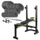 Набір Besport PowerPro 89 кг з прямим грифом та лавою WB-003