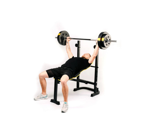 Набір Besport PowerPro 89 кг з прямим грифом та лавою WB-003