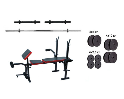 Лава з тренажерами + набір силовий на 70 кг. Rn-Sport