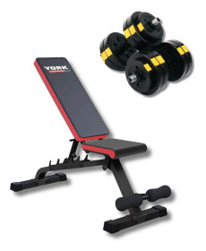Набір лави регульованої Besport Aspire 280 FID з гантелями PowerPro 2 х 13,5 кг