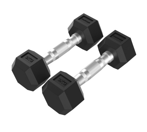 Набір гантелей Tunturi Platinum Hex Rubber 1–10 кг
