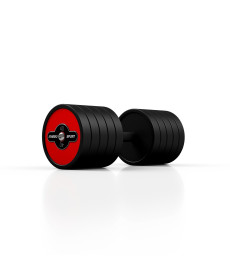 Гантель сталева прогумована Marbo Sport 40 кг червона