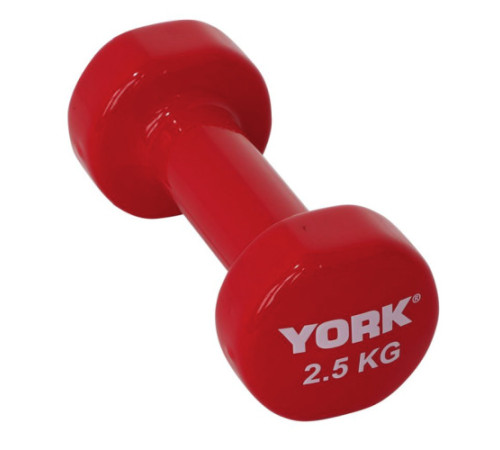 Гантелі вінілові York Fitness 2 х 2,5 кг, червоні