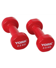 Гантелі вінілові York Fitness 2 х 2,5 кг, червоні