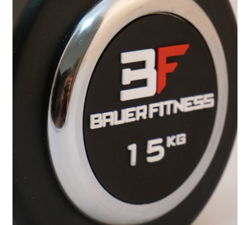 Прогумована гантель 15 кг Bauerfitness AC-1246