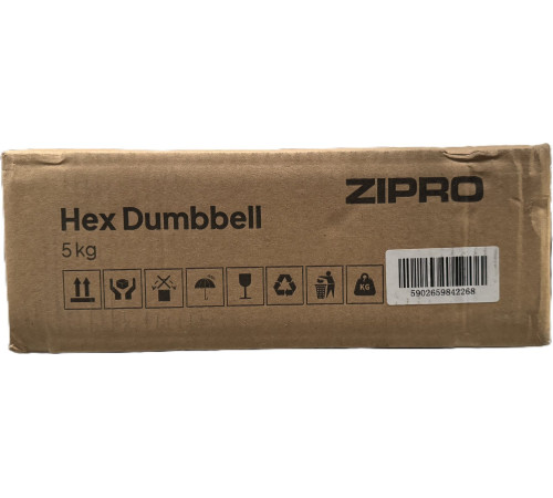 Гантель Zipro Hex прогумована 1 х 5 кг