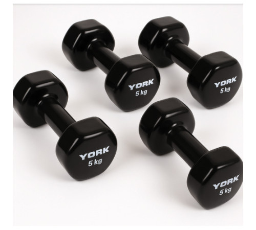 Гантелі вінілові York Fitness 2 х 5 кг, чорні