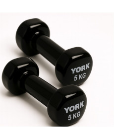 Гантелі вінілові York Fitness 2 х 5 кг, чорні