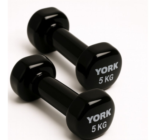 Гантелі вінілові York Fitness 2 х 5 кг, чорні