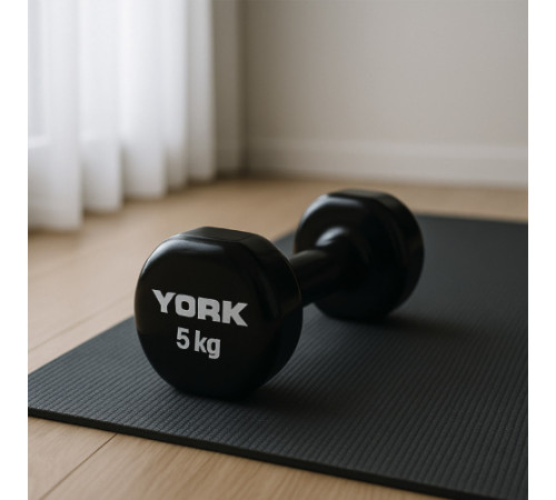 Гантелі вінілові York Fitness 2 х 5 кг, чорні