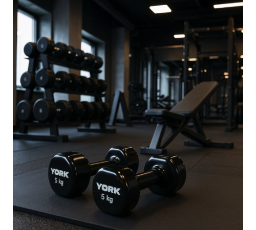 Гантелі вінілові York Fitness 2 х 5 кг, чорні