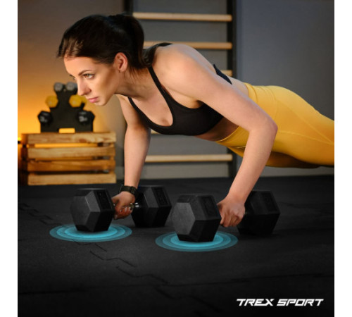 Гантель шестигранна Trex Sport TX-075RD 7,5 кг