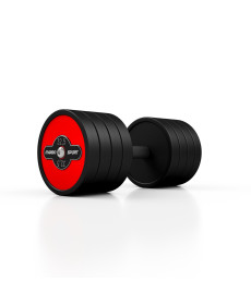 Гантель сталева прогумована Marbo Sport 32,5 кг червона