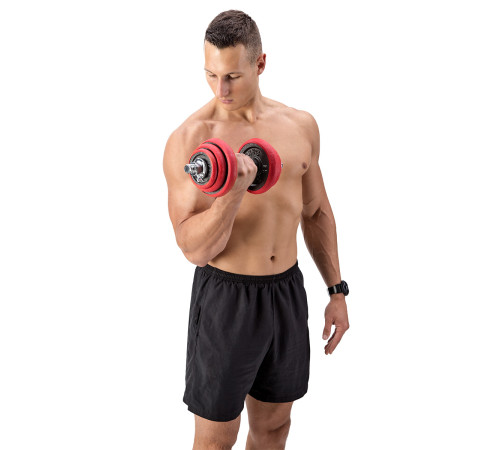 Гантелі розбірні HMS SGGX20 з перехідником для штанги, 20 кг