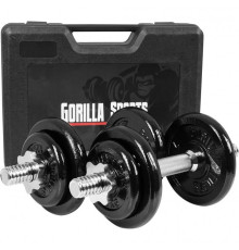 Гантелі розбірні у кейсі Gorilla Sports 2 x 10 кг