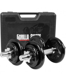 Гантелі розбірні у кейсі Gorilla Sports 2 x 10 кг