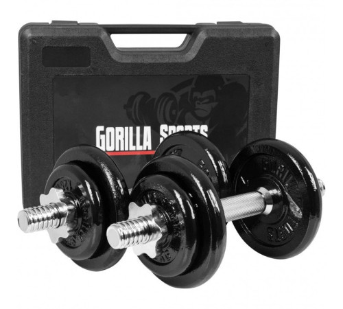 Гантелі розбірні у кейсі Gorilla Sports 2 x 10 кг