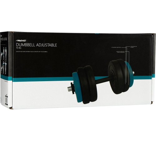 Гантель розбірна бітумна Avento 42DF-BLK, 15 кг
