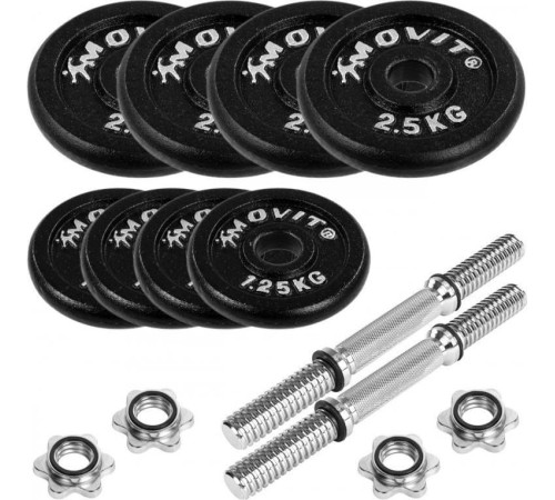 Гантелі розбірні чавунні Movit 2 х 10 кг